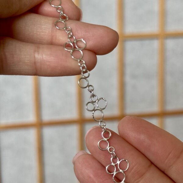Home Sterling Silver Dainty Bubbles Anklet