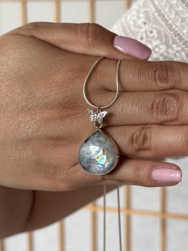 Rainbow Moonstone Tourmaline Teardrop Pendant rainbow moonstone tourmaline teardrop pendant