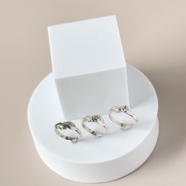 sterling silver leaf ring