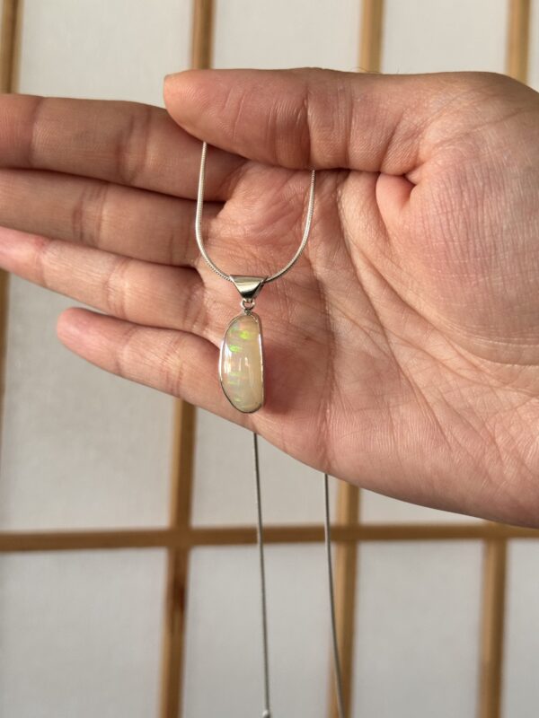 minimalist ethiopian welo opal pendant