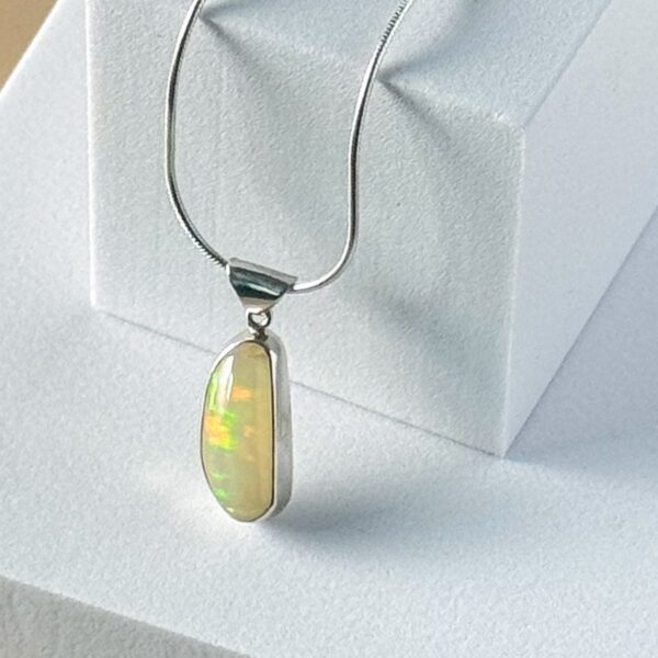 minimalist ethiopian welo opal pendant